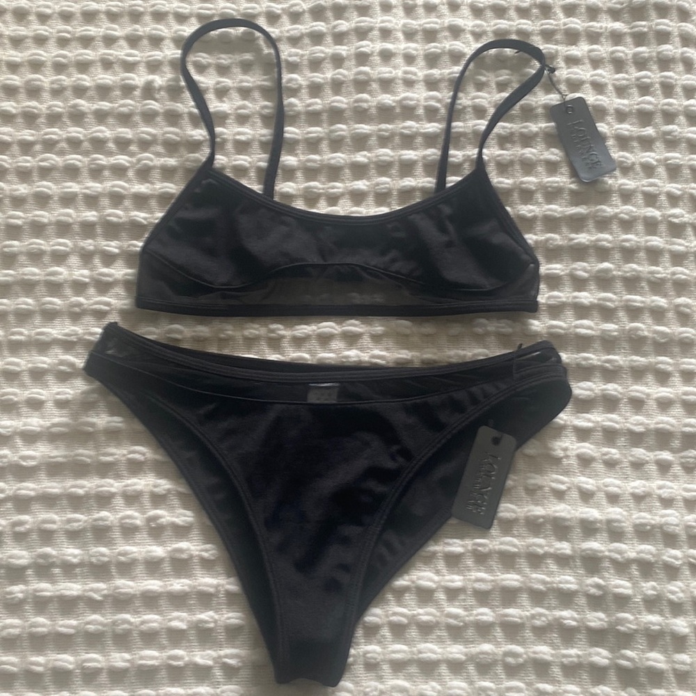 (Subtle)Shimmery Black Lounge bikini with sheer details